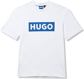 HUGO Men's Logo Stripe Cotton Crew Neck T-Shirt