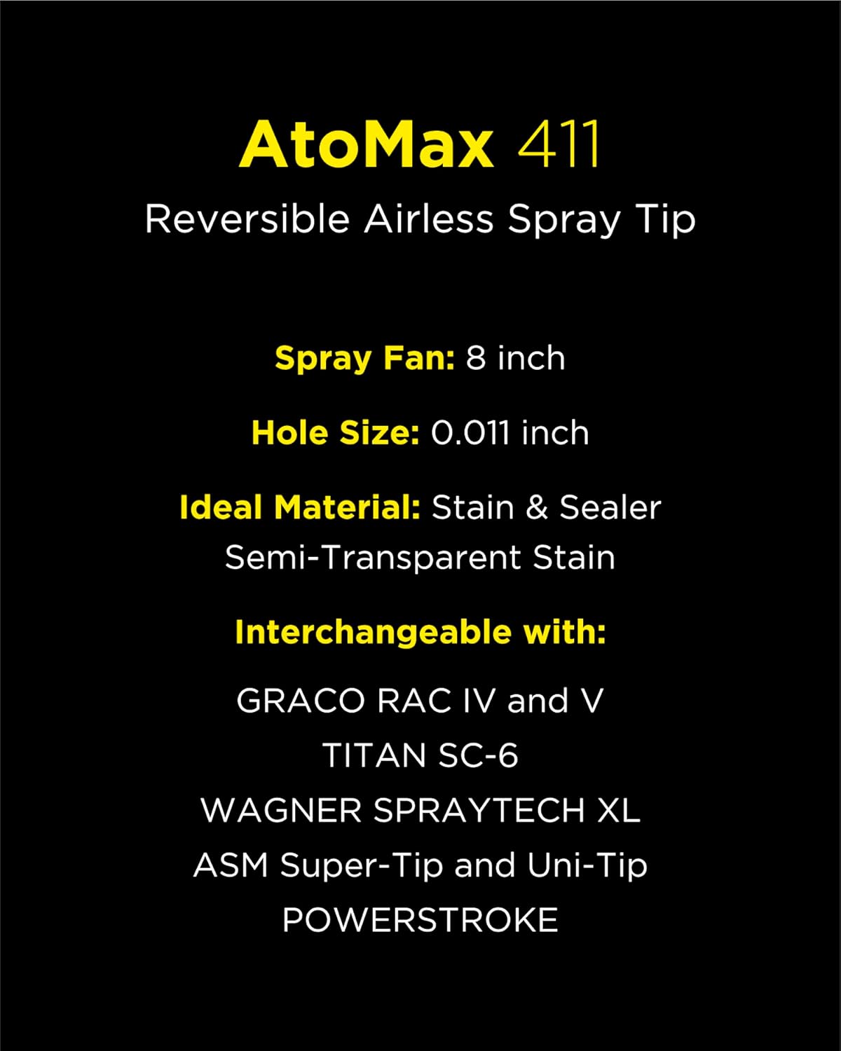 InoKraft 411 Spray Tip AtoMax Reversible Airless Spray Nozzles for Airless Paint Spray Guns, Airless Sprayer Accessories, for Contractor Homes Buildings Garden Decks (411)-1