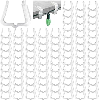 Marsui 500 Pcs Christmas Light Clips Outdoor Roof Hooks 1 5/8 Inch Fascia Boards Hanger Plastic Holiday Light Clip for Xmas Outside Decoration Roof Gutter Fence Eave (White)