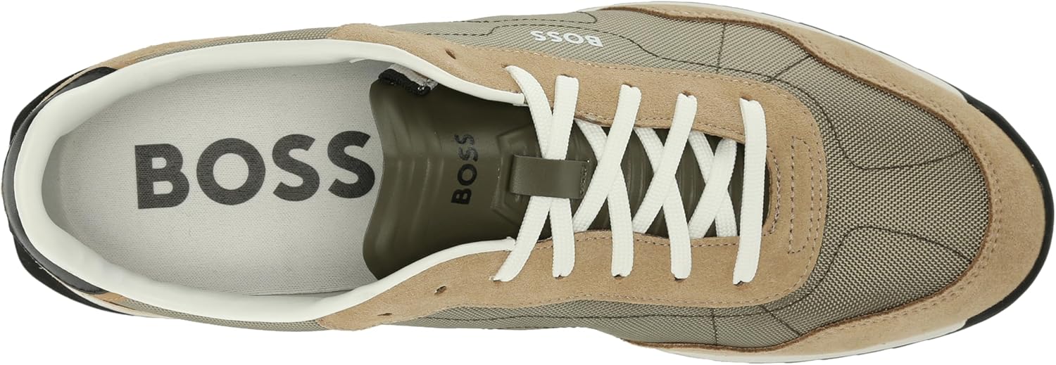 BOSS Men's Zayn Low Profile Suede Leather Two Tone Sneaker-4