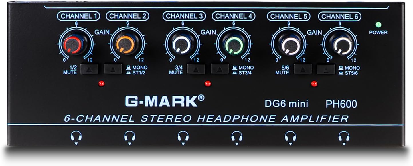 G-MARK DG6Mini Headphone Amp Ultra-Compact 6 Channels Stereo Headphone Amplifier-0