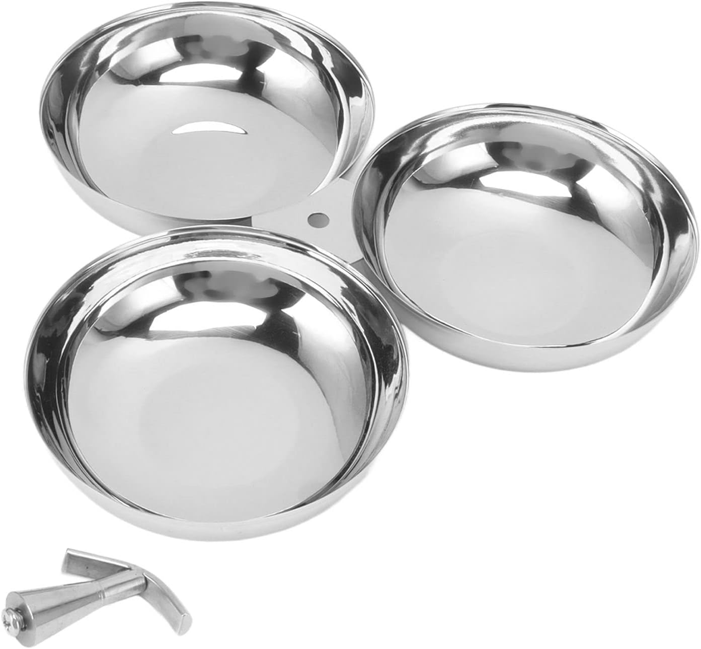 304 Stainless Steel Serving Plate, 3 IN 1 Fruit Bowl Snack Plate, Reusable Dessert Plates, Fruit Plate for Fridge, Simple Snack Tray, Portable Serving Tray for Home Kitchen Party(Mg/dL)-6