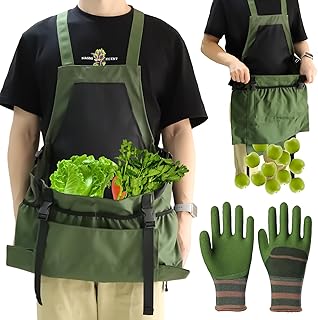 Gardening Apron Fruit Picking Bag, Harvesting Pouch with Quick Release Pocket, Vegetable Harvest Picking Bag