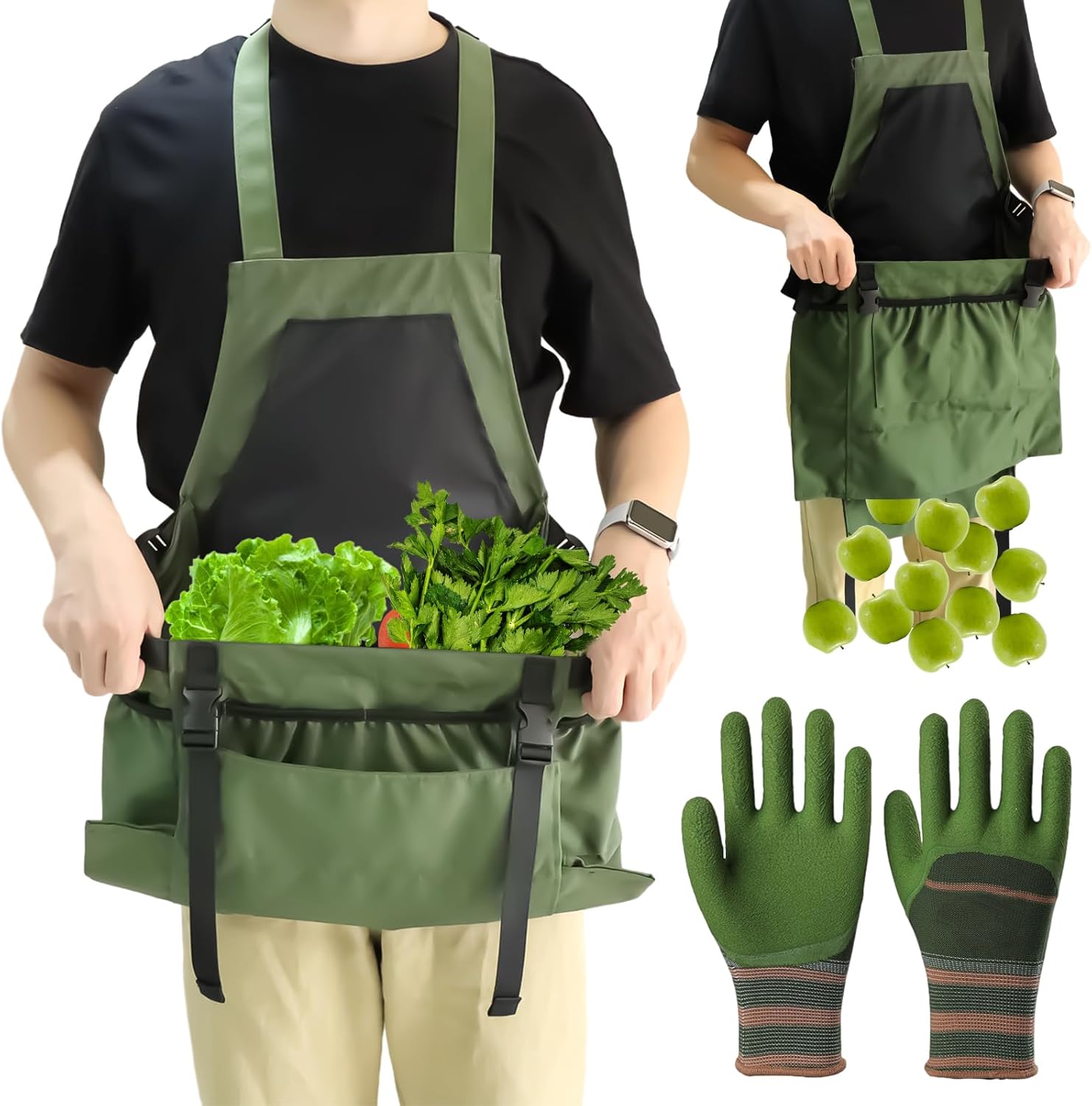 Gardening Apron Fruit Picking Bag, Harvesting Pouch with Quick Release Pocket, Vegetable Harvest Picking Bag-7