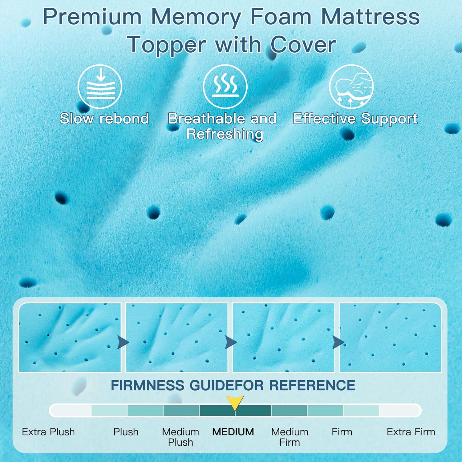 Airensky 2 Inch Memory Foam Mattress Topper,Cooling Gel Infused High Density Twin(39"x75") Topper with Removable Skin-Friendly Cover,Bed Topper for Pressure Relief Back Pain, CertiPUR-US Certified-2