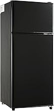 Compact Refrigerator Double Door Mini Fridge with Freezer, 3.5 CU FT Mini Refrigerator with 7 Level Adjustable Thermostat for Office, Dorm, Apartment, Black