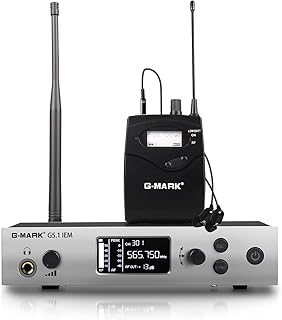 G-MARK G5.1IEM Wireless in Ear Monitor System Single Channel UHF Wireless IEM System Transmitter and Receiver with Earphone Metal Body for DJ Stage Guitar Recording Studio Live Performance