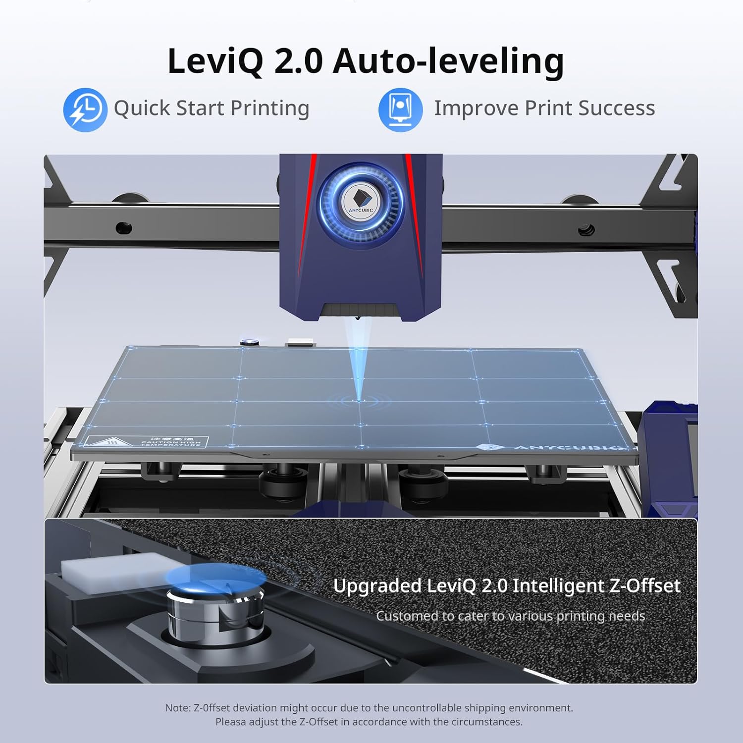 Anycubic Kobra 2 Neo 3D Printer, Upgraded 250mm/s Faster Printing Speed with New Integrated Extruder Details Even Better, LeviQ 2.0 Auto-Leveling Smart Z-Offset Ideal for Beginners 8.7"x8.7"x9.84"-5