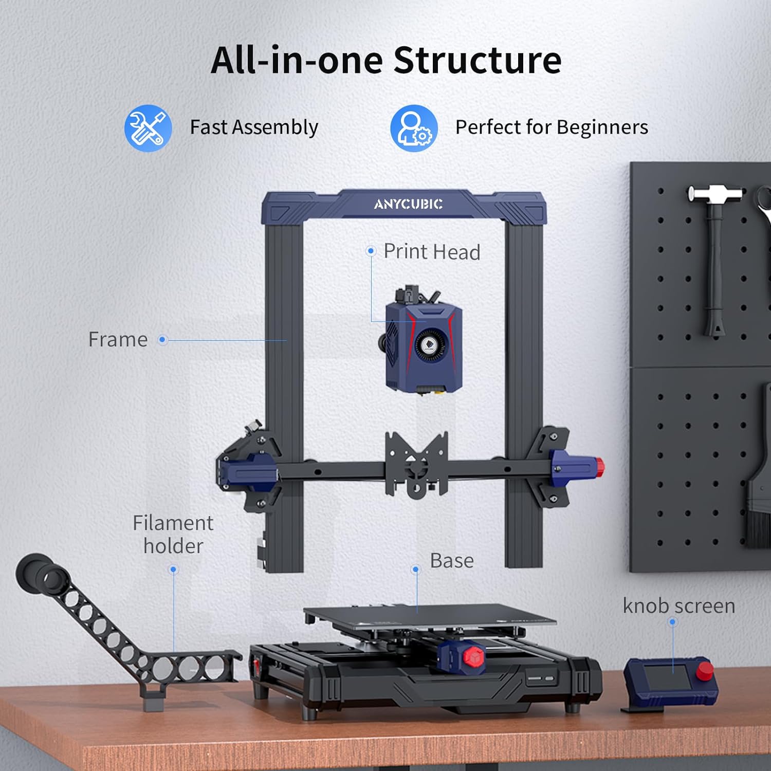 Anycubic Kobra 2 Neo 3D Printer, Upgraded 250mm/s Faster Printing Speed with New Integrated Extruder Details Even Better, LeviQ 2.0 Auto-Leveling Smart Z-Offset Ideal for Beginners 8.7"x8.7"x9.84"-6