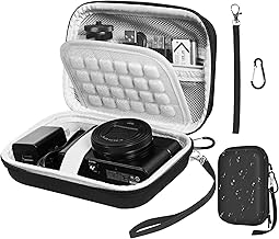 EMART Digital Camera Case, Small Camera Bag(Fit Camera Size<6"x4"x1") for Canon PowerShot ELPH 180/Sony DSCW800 830/CAMKORY/Kodak Pixpro, Camera Carrying Case with EVA Anti-Shock Bubble(Case Only)