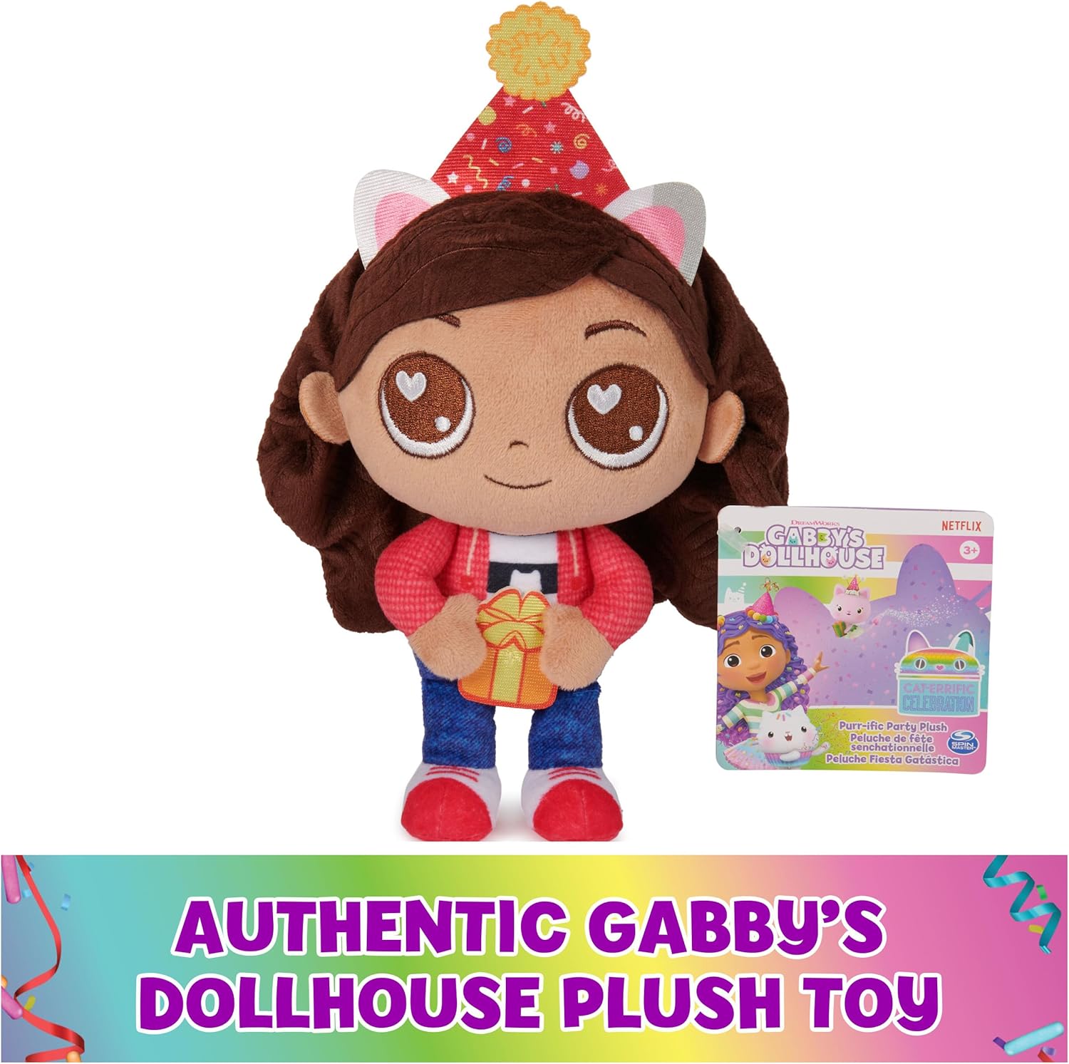 Gabby's Dollhouse, Celebration Series 9-Inch Tall Gabby Girl Plushies, Kids Toys for Girls & Boys Ages 3 and Up-5