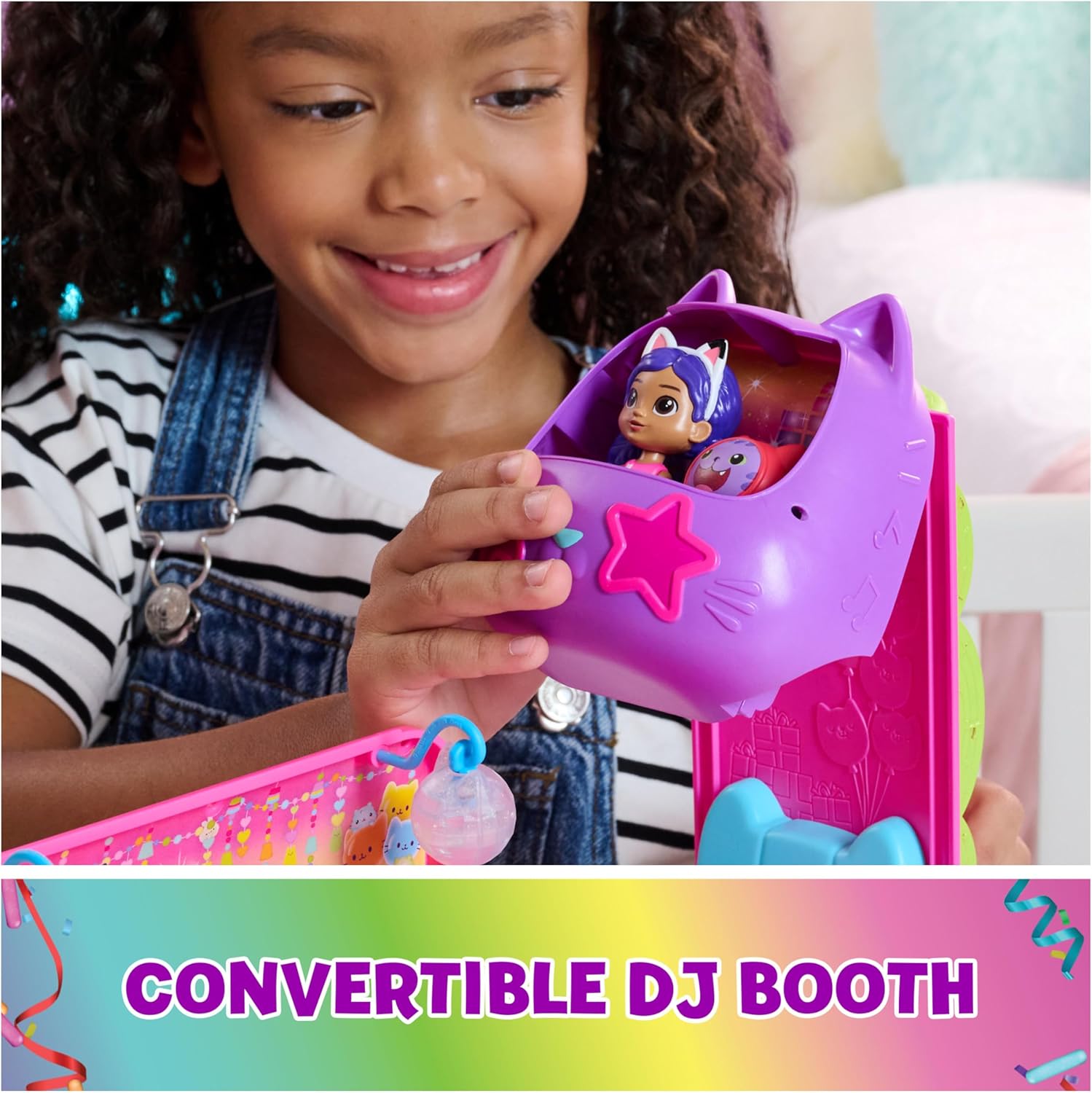 Gabby's Dollhouse Celebration Party Bus, Transforming Playset with Gabby & DJ Catnip Toy Figures & Dollhouse Accessories, Kids Toys for Ages 3 and Up-6