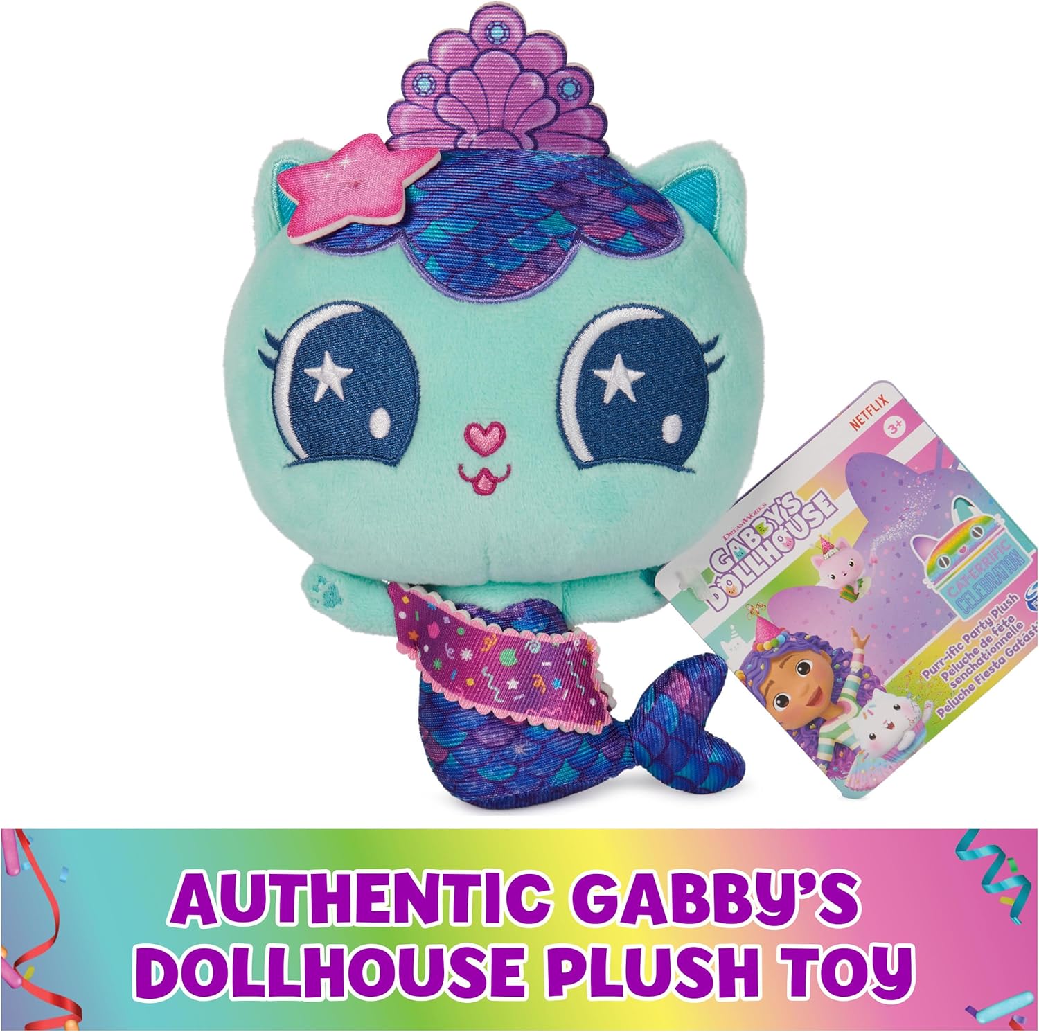 Gabby's Dollhouse, Celebration Series 8-Inch Tall Mercat Plushies, Stuffed Animal Kids Toys for Girls & Boys Ages 3 and Up-5