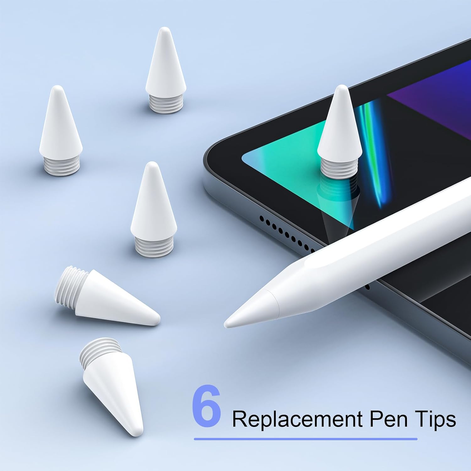 6 Pack Replacement Tips, Sensitive and Durable, Only Compatible with Digiroot 13 mins Fast Charging Stylus-6