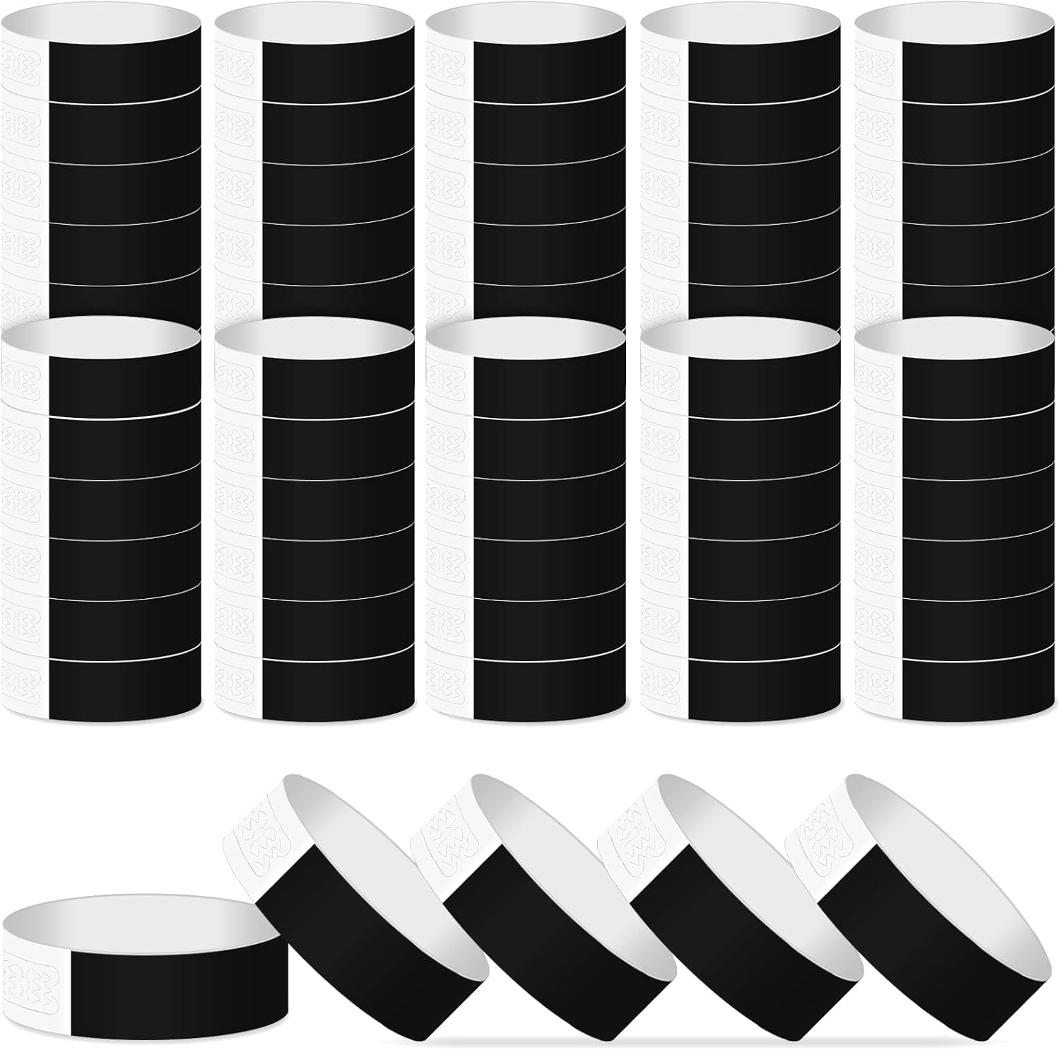 ASTARON Black Paper Event Wristbands 200 Pcs Paper Wristbands for Events Waterproof Armbands Event Bracelets Party Wristbands for Events Clubs Lightweight Concert Wristbands-0