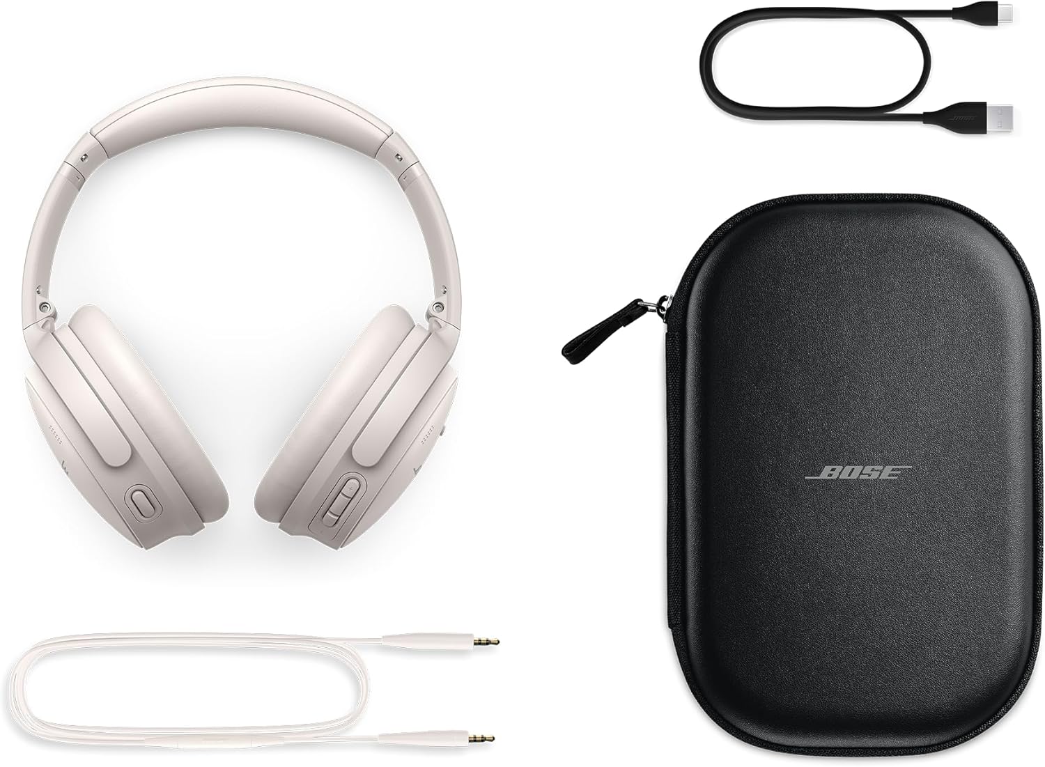 Bose QuietComfort Bluetooth Headphones, Wireless Headphones, Over Ear Noise Cancelling Headphones with Mic, Up To 24 Hours of Battery Life, White Smoke-5