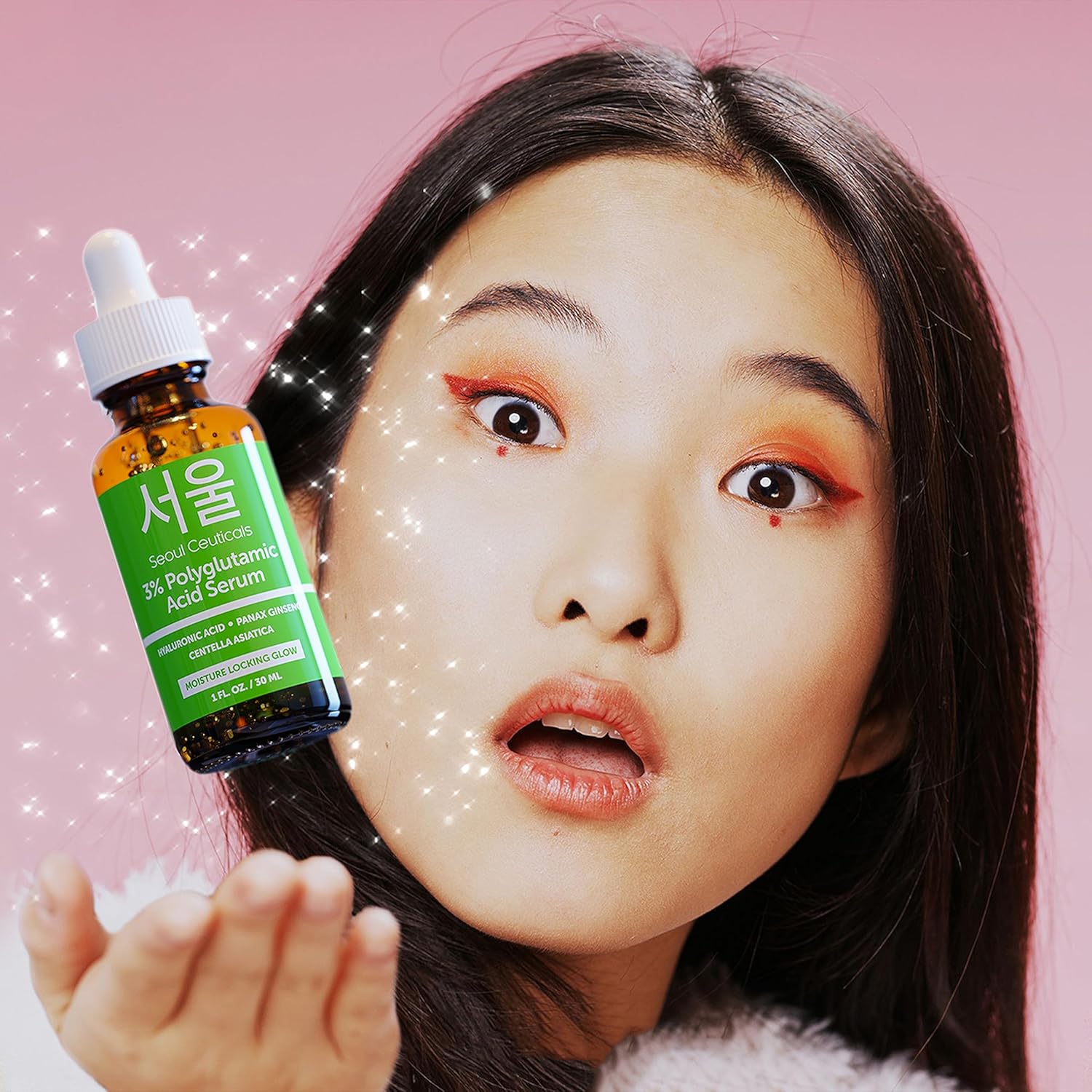 SeoulCeuticals Organic Polyglutamic Acid Serum - Korean Skin Care + Hyaluronic Acid + Centella Asiatica - K Beauty Anti Aging - Healthy Glowing Skin 1oz-1