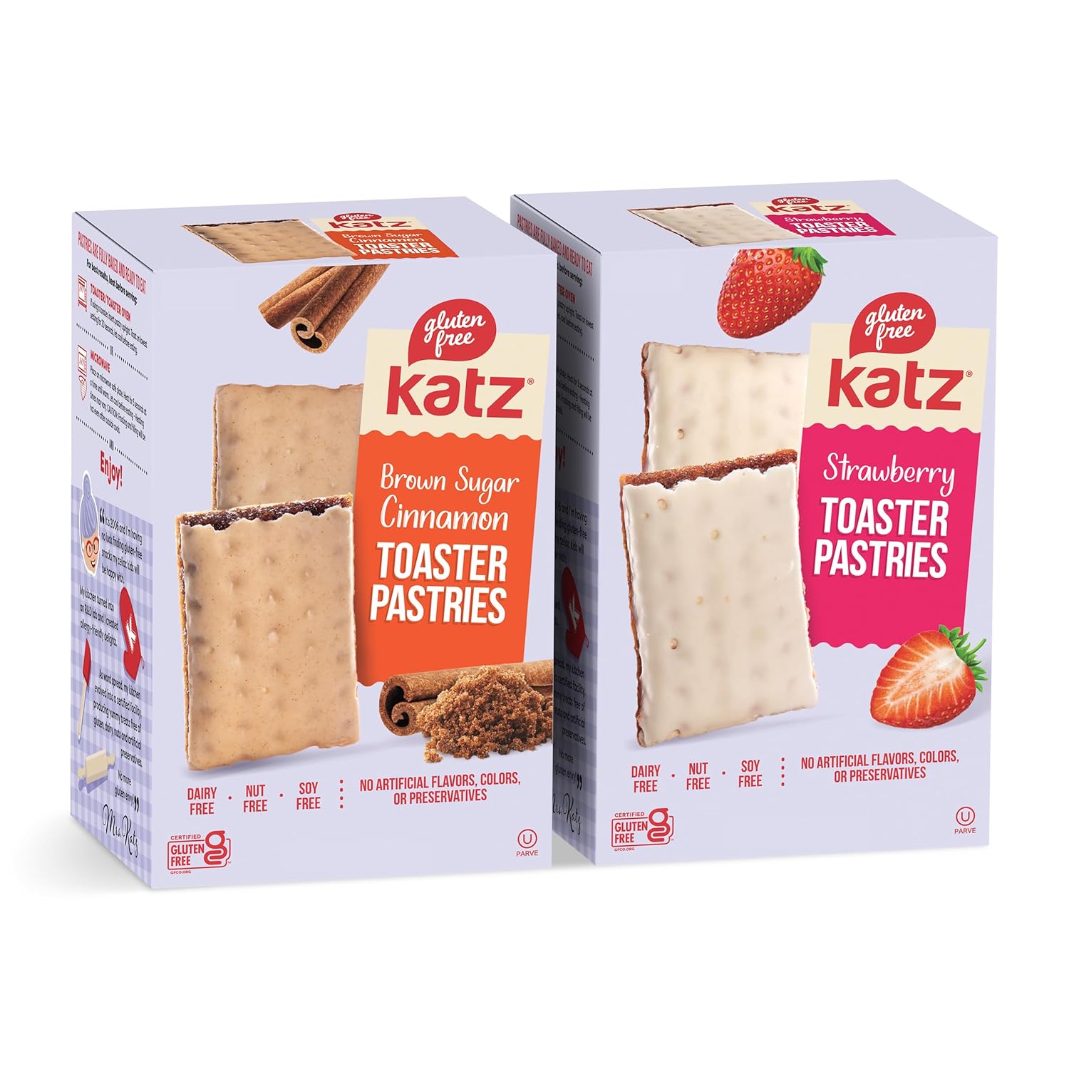 Katz Gluten Free Snacks Variety Pack. Toaster Pastries. Easy Breakfast Food Or Anytime Healthy Snacks For Adults & Kids. Gluten Free. Dairy Free, Nut Free, Peanut Free, Soy Free. Snacks For Adults Kosher Snacks. 8 OZ (Pack Of 2)-0