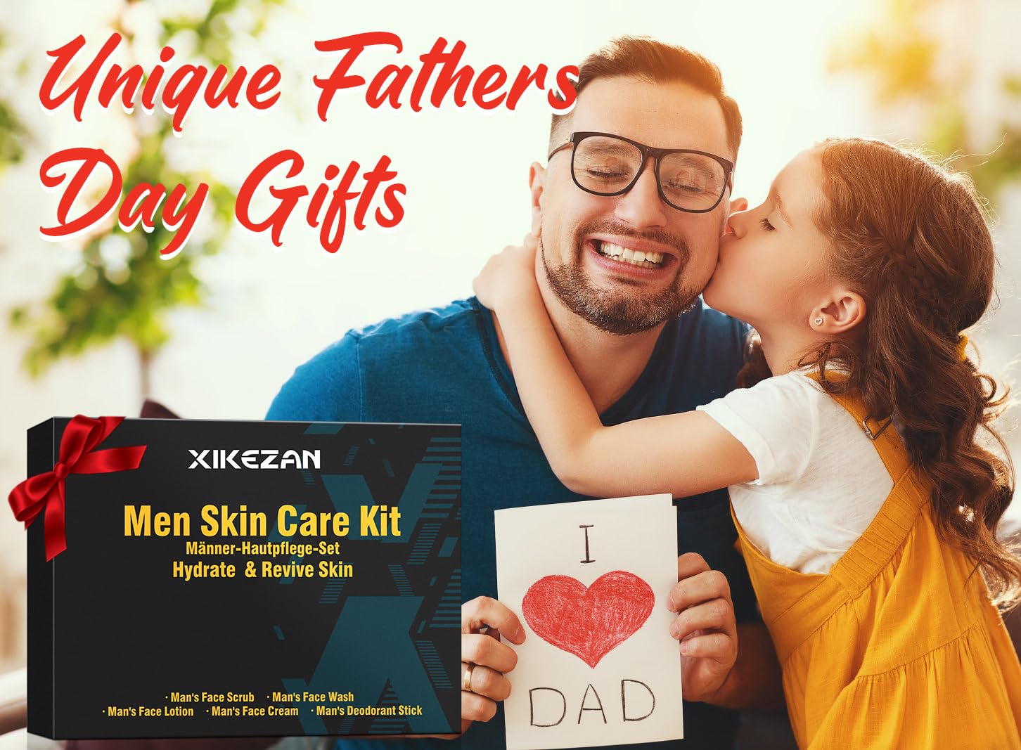 Mens Gifts for Men,Mens Skin Care Kit,Nourishe & Hydrate Skin w/Face Wash,Scrub,Lotion,Cream,Deodorant,Mens Stocking Stuffers for Men,Unique Christmas Gifts for Men Him Dad Husband Boyfriend Teen Boy-3