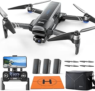 Holy Stone HS600 Drones with Camera for Adults 4K, FAA Remote ID Compliant, 2-Axis Gimbal & EIS Anti Shake, 3 Batteries 84-Min Flight Time, 10000 FT Range Transmission, 4K/30FPS, Drone Landing Pad