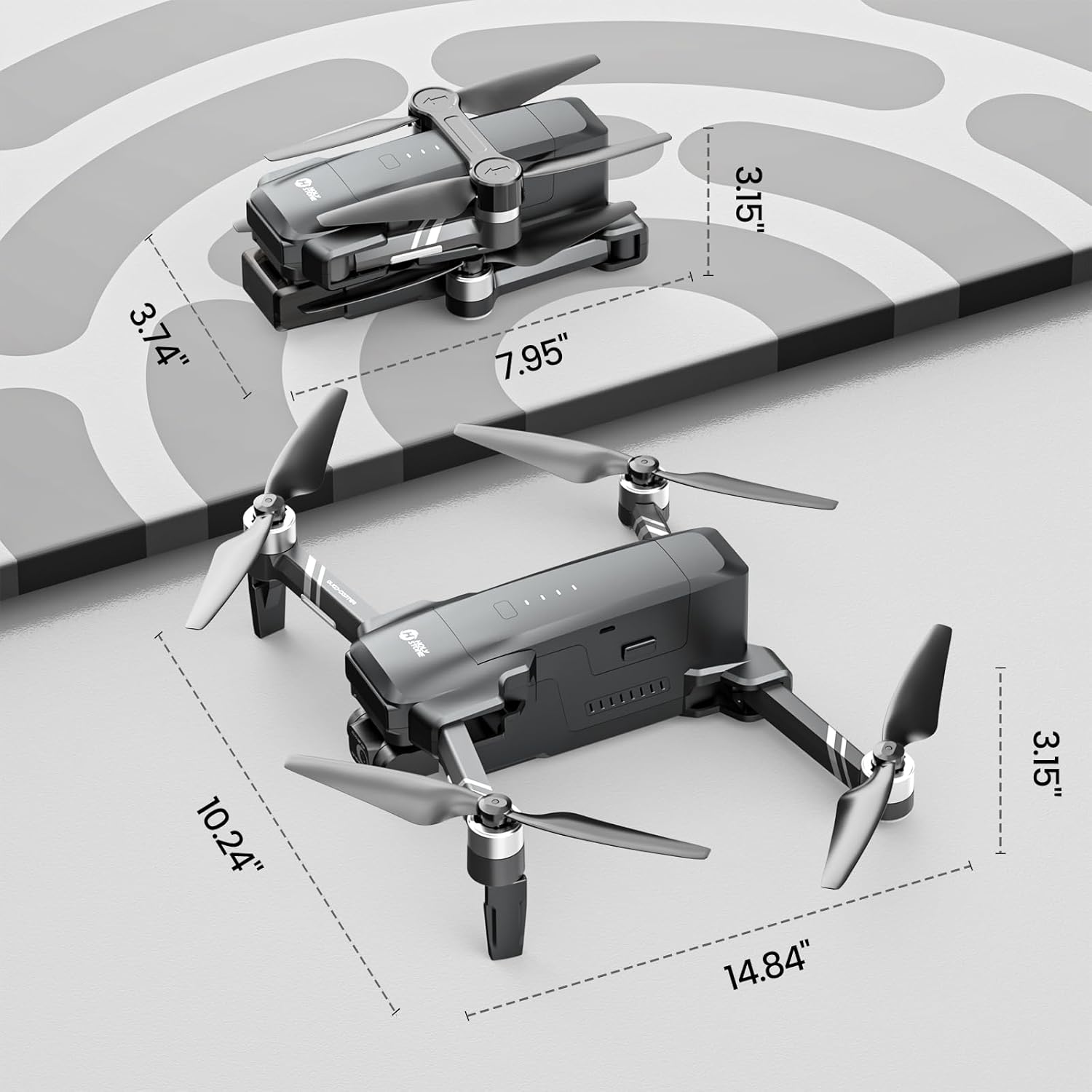 Holy Stone HS600 Drones with Camera for Adults 4K, FAA Remote ID Compliant, 2-Axis Gimbal & EIS Anti Shake, 3 Batteries 84-Min Flight Time, 10000 FT Range Transmission, 4K/30FPS, Drone Landing Pad-7