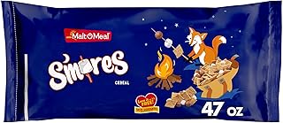 Malt-O-Meal mores Breakfast Cereal, Smores Cereal with Honey Graham Squares and Chocolatey Puffs and Marshmallow Bits, Large Cereal for Family, 47 OZ Resealable Cereal Bag