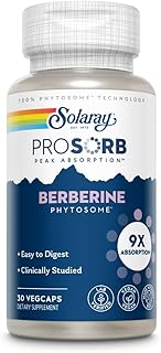 Solaray Berberine Phytosome - 9X Absorption and Easy-to-Digest - Standardized to 30% Berberine HCl - Vegan, Made Without Soy - 60-Day Guarantee - 30 Servings, 30 VegCaps