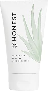 Honest Beauty Get Clarity Cream to Foam Acne Cleanser for Oily Skin | Colloidal Sulfur + Apple AHAs | Vegan + Cruelty Free | 4 fl oz