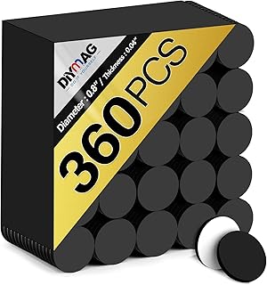 DIYMAG 360Pcs Magnetic Dot with Self Adhesive, Round Magnets Magnetic Tape Flexible Magnet Sheets with Adhesive for Crafts, Photos and Die Storage Easy Peel and Stick, 0.8 x 0.04inch