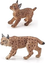 Bbiamsleep 2 Pcs Realistic Lynx Figure Plastic Lynx Figurine Lynx Action Figure Simulated Lynx Model for Halloween Christmas Birthday Party Favors Decoration