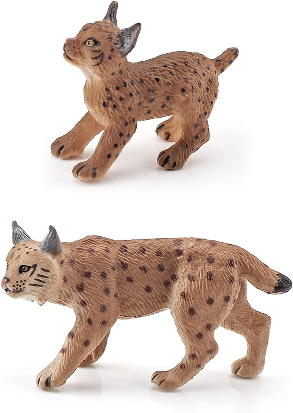 Bbiamsleep 2 Pcs Realistic Lynx Figure Plastic Lynx Figurine Lynx Action Figure Simulated Lynx Model for Halloween Christmas Birthday Party Favors Decoration-0