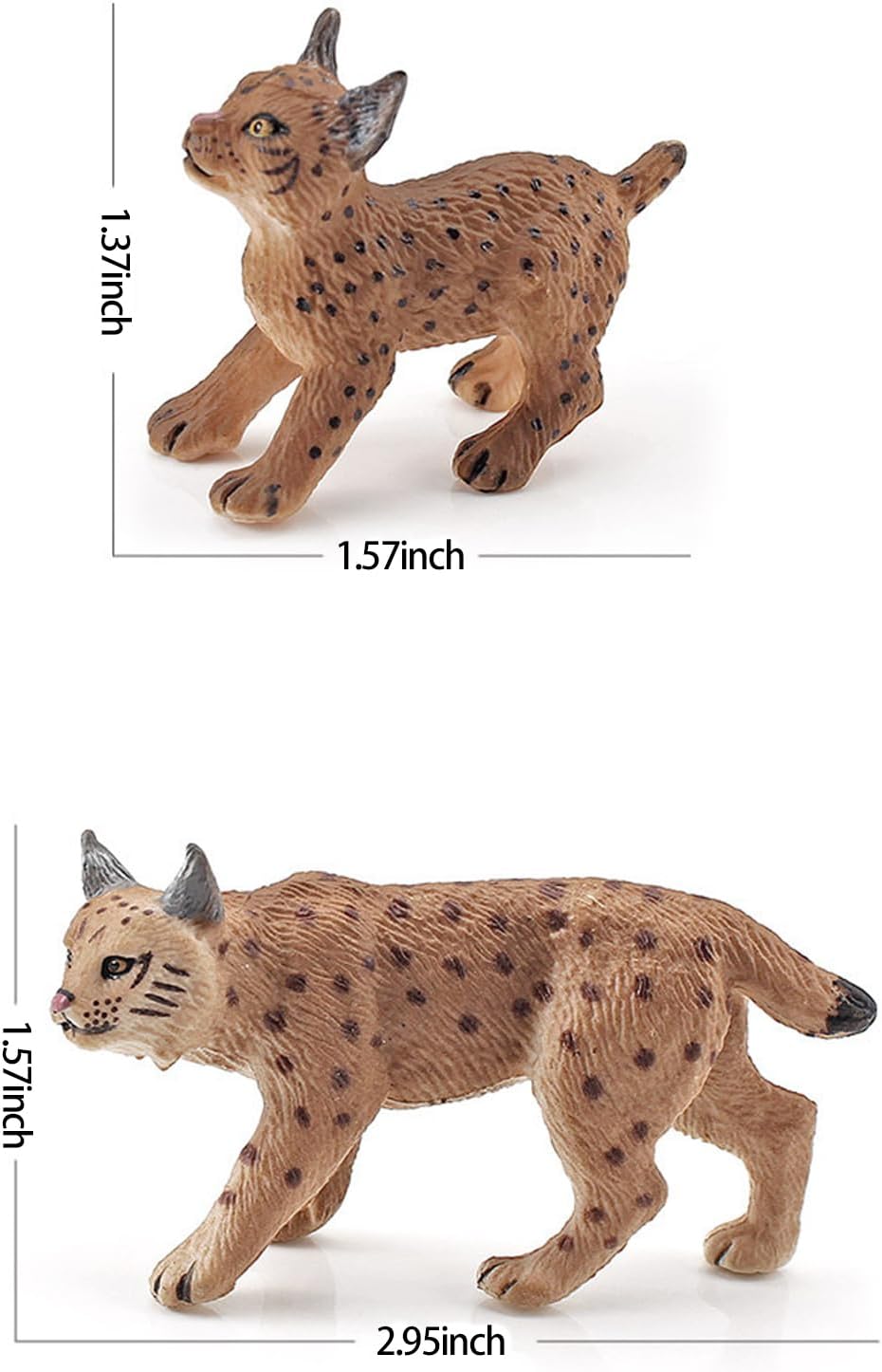 Bbiamsleep 2 Pcs Realistic Lynx Figure Plastic Lynx Figurine Lynx Action Figure Simulated Lynx Model for Halloween Christmas Birthday Party Favors Decoration-2