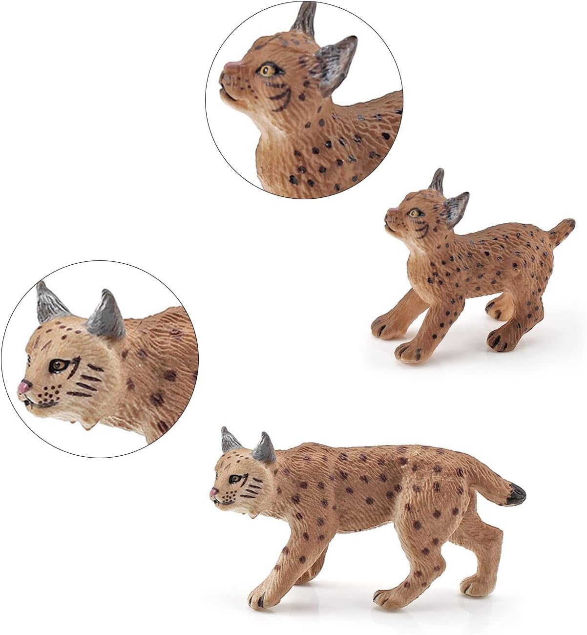 Bbiamsleep 2 Pcs Realistic Lynx Figure Plastic Lynx Figurine Lynx Action Figure Simulated Lynx Model for Halloween Christmas Birthday Party Favors Decoration-3