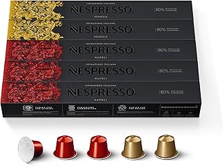 Nespresso Capsules Original Line, Variety Pack, Napoli and Venezia Espresso Coffee, 50 Count Espresso Coffee Pods