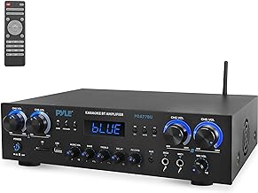 Pyle Bluetooth Home Audio Theater Amplifier Stereo Receiver 4 Channel 800 Watt Sound System w/MP3, USB, SD, AUX, RCA, FM,MIC, Headphone, Reverb Delay, LED Vol, for Home/Studio/Theater Speakers