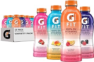 Gatorade Fit Electrolyte Beverage, Healthy Real Hydration, New 2.0 4 Flavor Variety Pack, 16.9.oz Bottles (12 Pack)