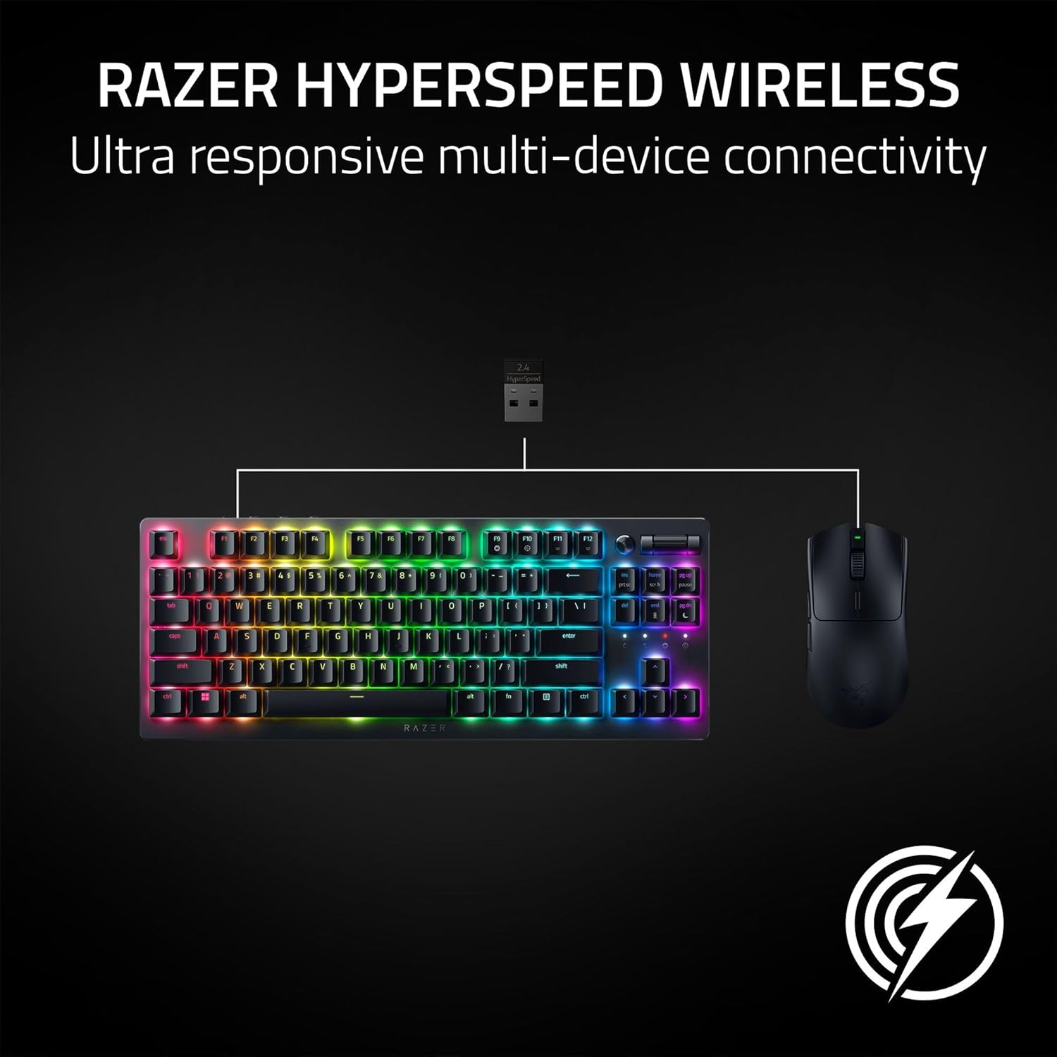 Razer Viper V3 HyperSpeed Wireless Esports Gaming Mouse: 82g Lightweight - Up to 280 Hr Battery - 30K DPI Optical Sensor - Gen-2 Mechanical Switches - 8 Programmable Controls - Classic Black-3