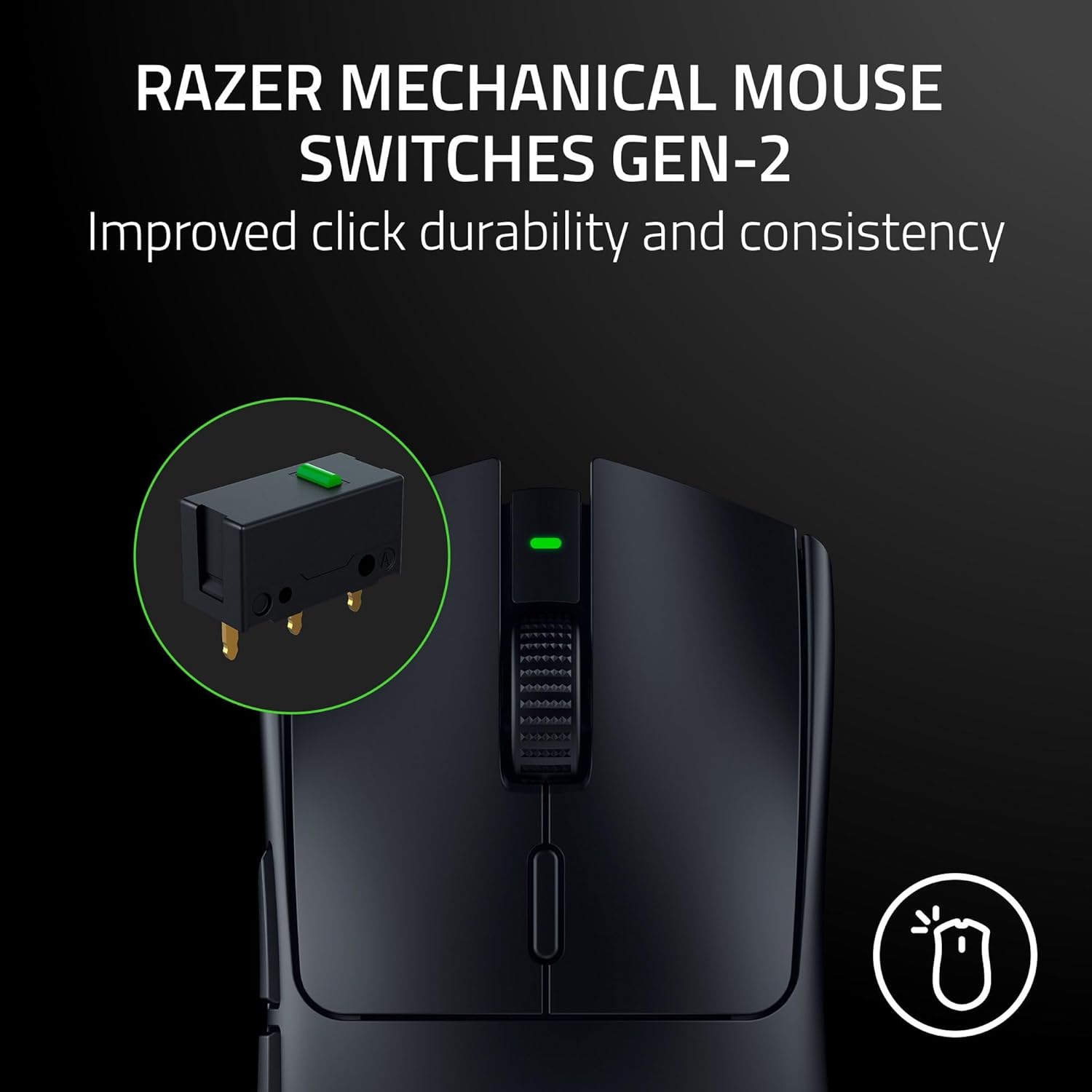 Razer Viper V3 HyperSpeed Wireless Esports Gaming Mouse: 82g Lightweight - Up to 280 Hr Battery - 30K DPI Optical Sensor - Gen-2 Mechanical Switches - 8 Programmable Controls - Classic Black-4