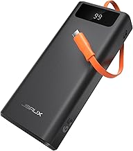 JSAUX Power Bank 20000mAh 65W with USB-C Charging Cable, USB-C Laptop Portable Charger PD3.0 External Battery Pack for Steam Deck, iPhone 16/15/14, MacBook Pro, iPad Pro, Samsung S24, ROG Ally-PB6501