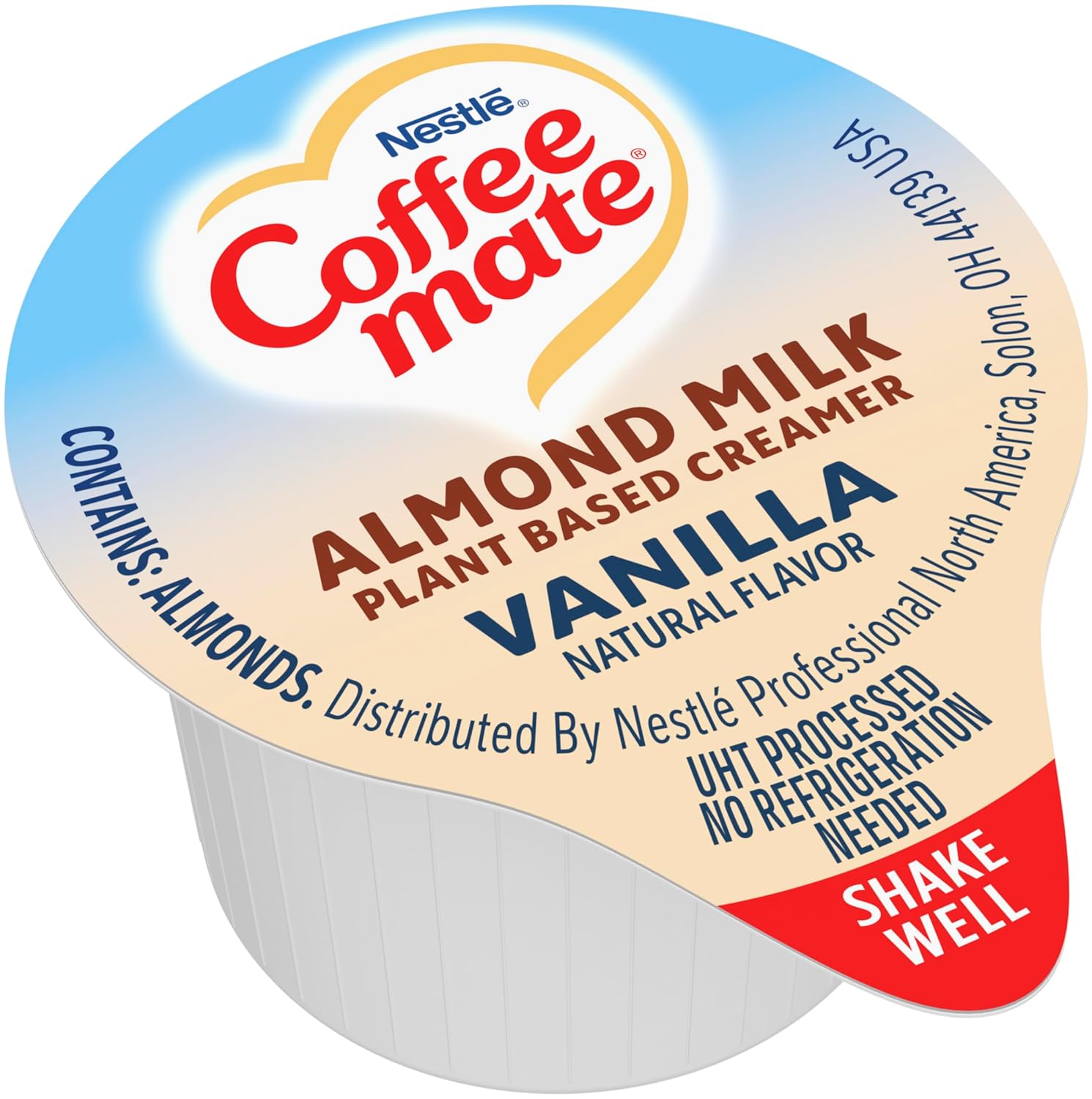 Nestle Coffee mate Plant Based Liquid Coffee Creamer Singles, Vanilla Flavored Almond Milk, 50 Ct Box (Pack of 2) with By The Cup Coffee Scoop-5