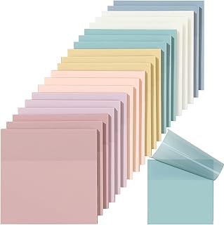 [1000 Sheets] Transparent Sticky Notes, 3x3 inch Pastel Color Clear Sticky Notes, Self-Adhesive Waterproof Translucent Sticky Notes in 7 Vintage Colors for School and Office Supplies, Bible Tabs