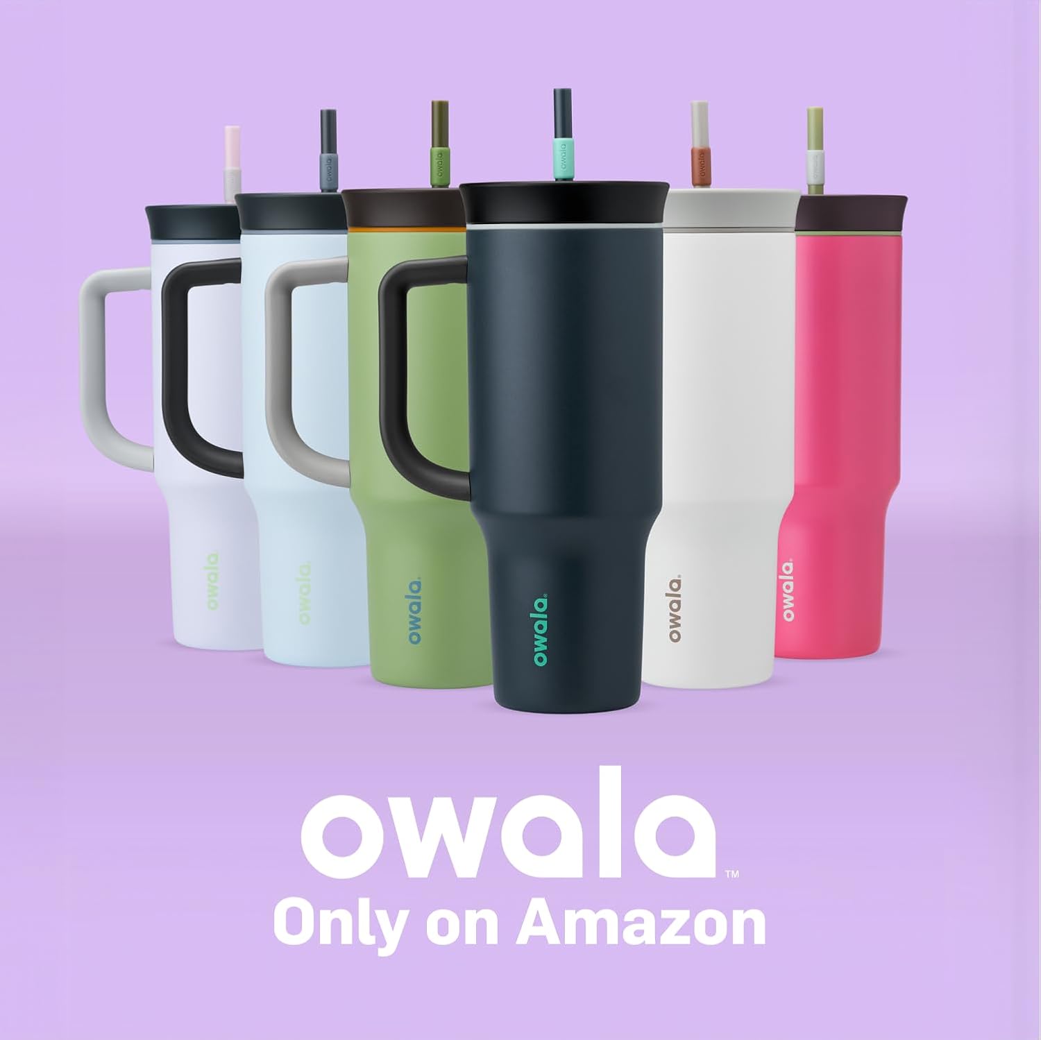 Owala Stainless Steel Triple Layer Insulated Travel Tumbler with Spill Resistant Lid, Straw, and Carry Handle, BPA Free, 40 oz, Green (Brave Adventures)-5