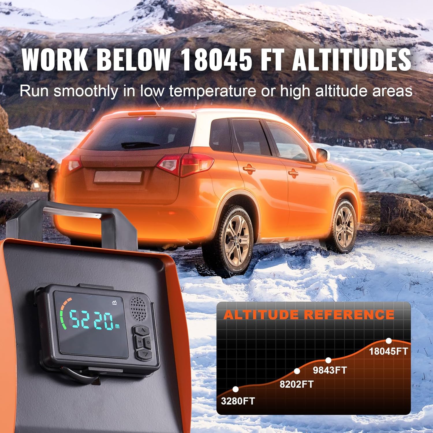 VEVOR 8KW Diesel Heater All in One, Diesel Air Heater with Bluetooth App Control, Portable Parking Heater Automatic Altitude Adjustment Max 18045 ft, Remote Control and LCD, for Vehicles and Indoors-3