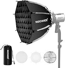 NEEWER 17.7"/45cm Octagonal Softbox Bowens Mount, Quick Folding Quick Set Up with Diffusers/Honeycomb Grid/Bag for Q4 RGB CB60 MS60B MS60C MS150B Compatible with Godox Aputure Video Studio Light, NS1P