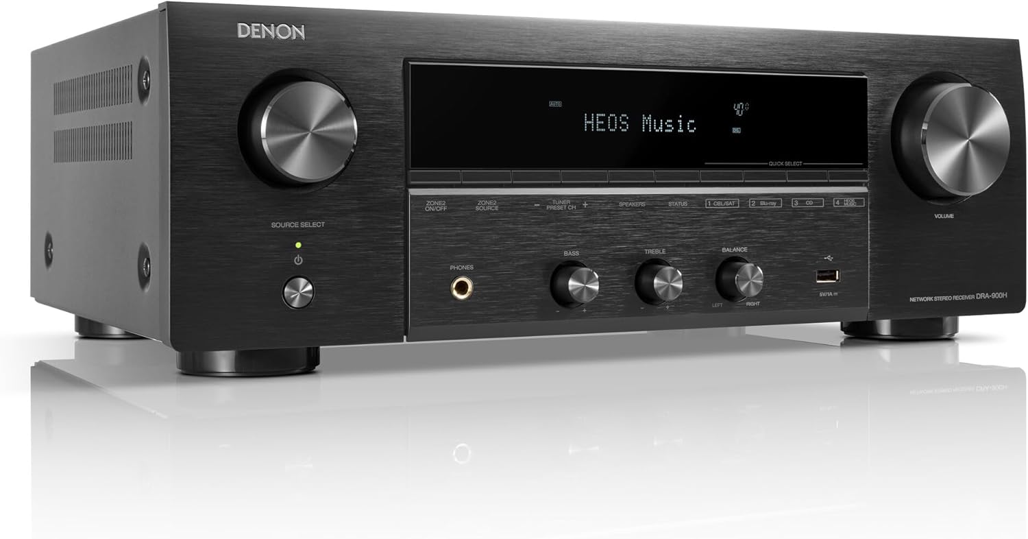 Denon Receiver DRA-900H - 2-Channel Stereo Network Receiver - 100W/Ch. Hi-Fi Amplification, Built-in HEOS, HDCP 2.3 Processing with ARC/eARC Support, Dolby Vision, HLG, Dynamic HDR-3