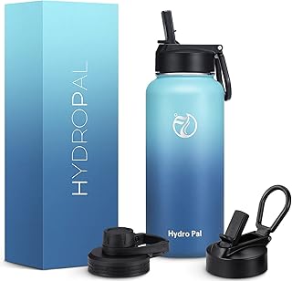 32 Insulated Water Bottles with 2 Leak Proof Lids(Spout Lid and Straw Lid), Wide Mouth Sport Water Bottle with Straw, Stainless Steel Powder-Coated Water Flask, Double Walled Vacuum Thermos