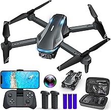 Drone with Camera for Adults, 1080P FPV Drones for kids Beginners with Upgrade Altitude Hold, Voice Control, Gestures Selfie, 90° Adjustable Lens, 3D Flips, 2 Batteries