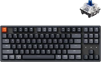 Keychron K8 Wireless Mechanical Keyboard, Tenkeyless Layout 87 Keys Bluetooth/Wired RGB Backlit with Gateron Optical Blue Switch Compatible with Mac Windows