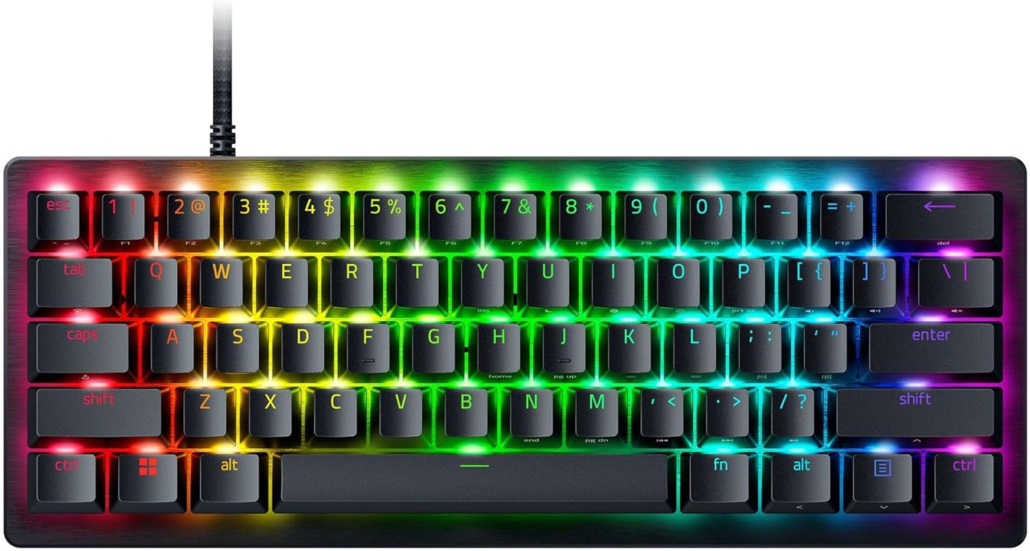 Razer Huntsman V3 Pro Mini 60% Esports Gaming Keyboard: Analog Optical Switches - Razer Snap Tap - Rapid Trigger - Adjustable Actuation - Dual-Purpose Mod Keys - Doubleshot PBT Keycaps - Black-0