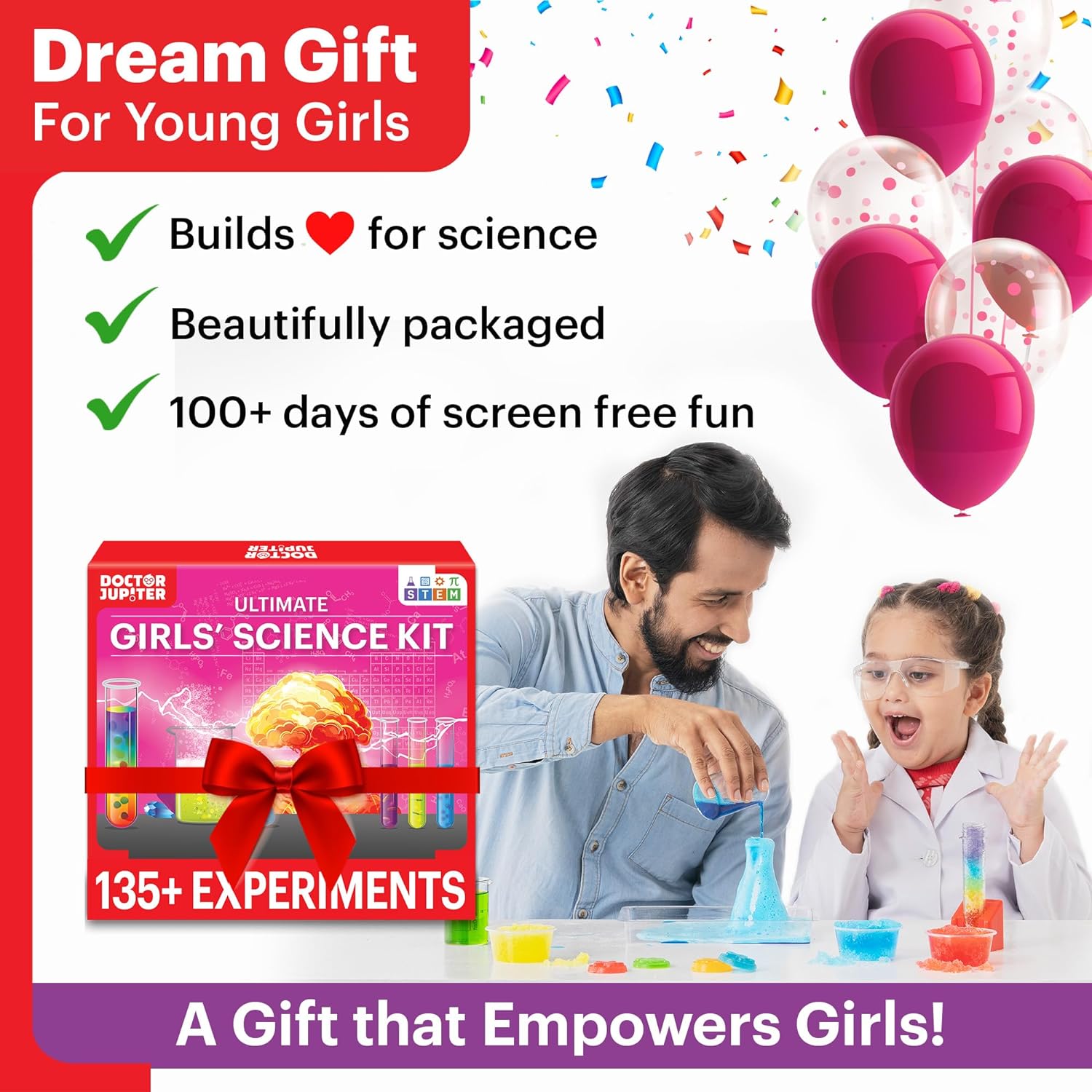 Doctor Jupiter Girls Science Kit for Kids Ages 8-10-12-14 | Birthday Gift Ideas for 8,9,10,11,12 Year Old Girls| 6-8 Experiments of Different Sciences| STEM Learning & Educational Toys-4